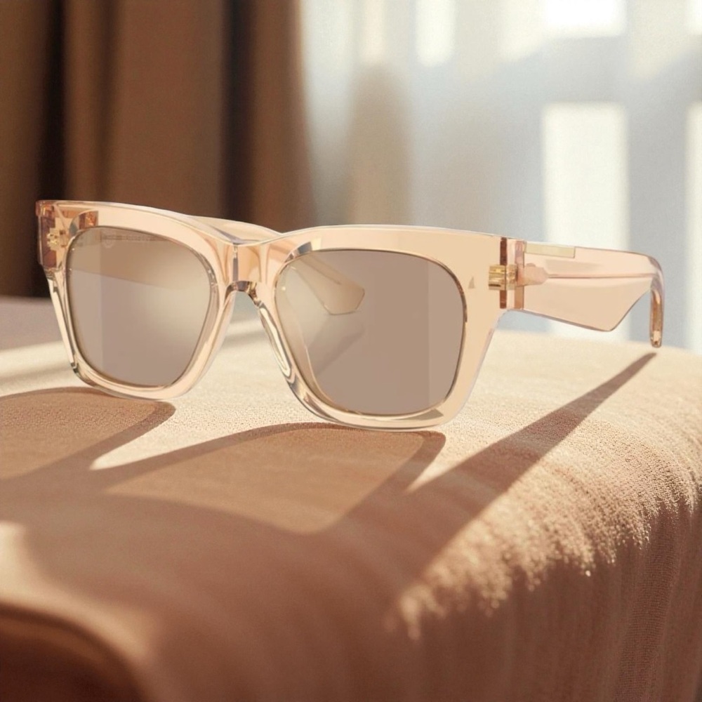 Burberry Square Champagne Sunglasses with Mirror Lens BE 4424 40625A - Picture 8 of 9